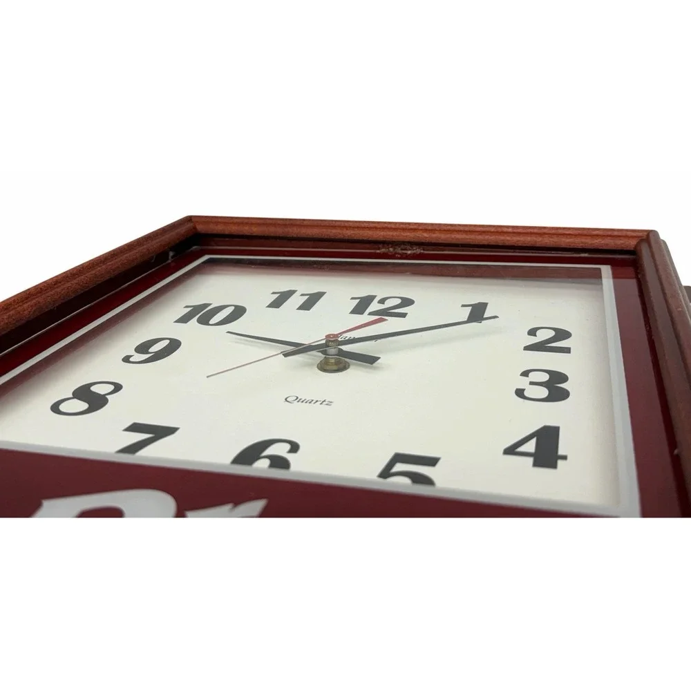 Vintage HANOVER DR PEPPER WALL CLOCK Quartz Advertisement Wood Frame Works